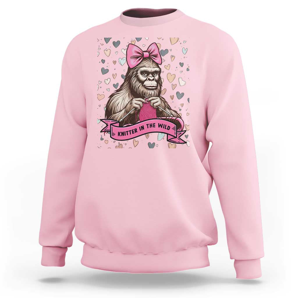 Funny Bigfoot Knitting Sweatshirt Knitter In The Wild - Wonder Print Shop