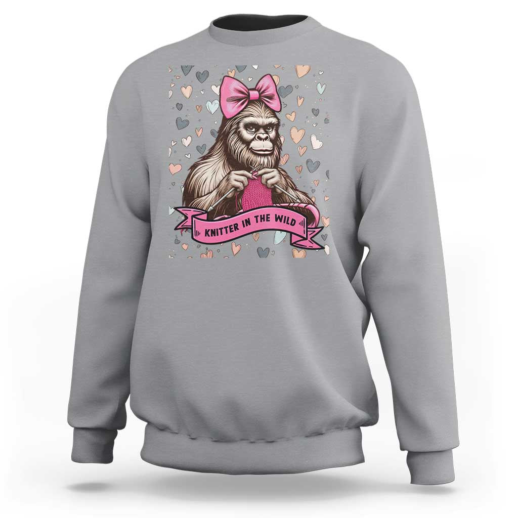 Funny Bigfoot Knitting Sweatshirt Knitter In The Wild - Wonder Print Shop