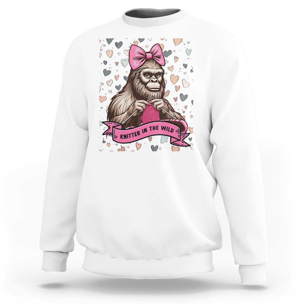 Funny Bigfoot Knitting Sweatshirt Knitter In The Wild - Wonder Print Shop