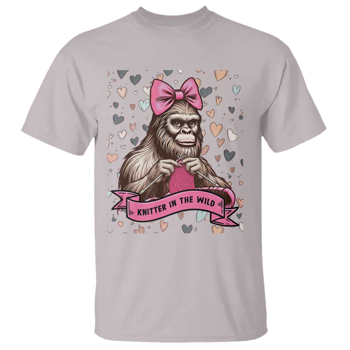 Funny Bigfoot Knitting T Shirt Knitter In The Wild - Wonder Print Shop