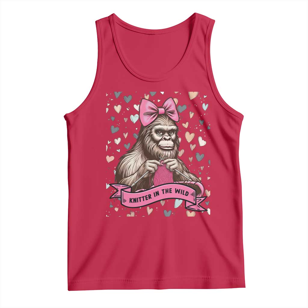 Funny Bigfoot Knitting Tank Top Knitter In The Wild - Wonder Print Shop