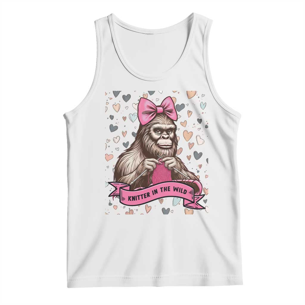 Funny Bigfoot Knitting Tank Top Knitter In The Wild - Wonder Print Shop