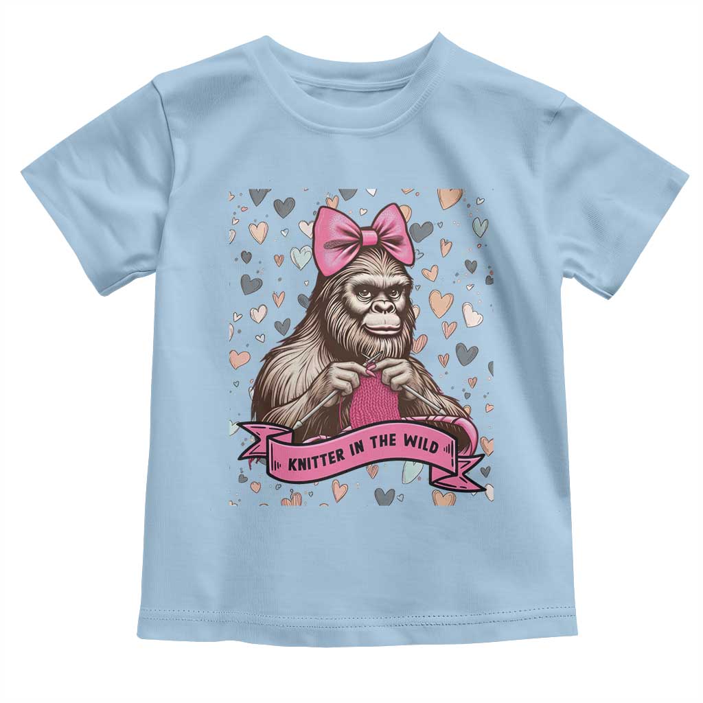Funny Bigfoot Knitting Toddler T Shirt Knitter In The Wild - Wonder Print Shop
