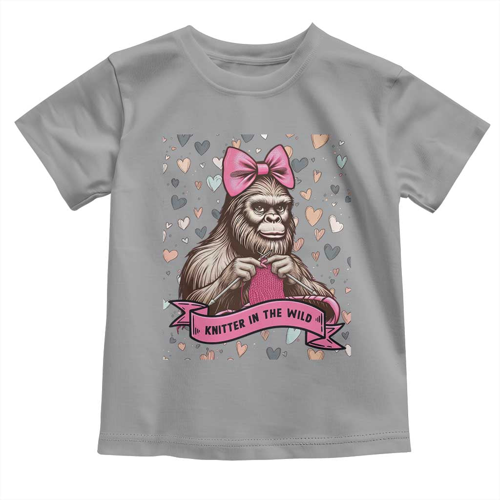 Funny Bigfoot Knitting Toddler T Shirt Knitter In The Wild - Wonder Print Shop