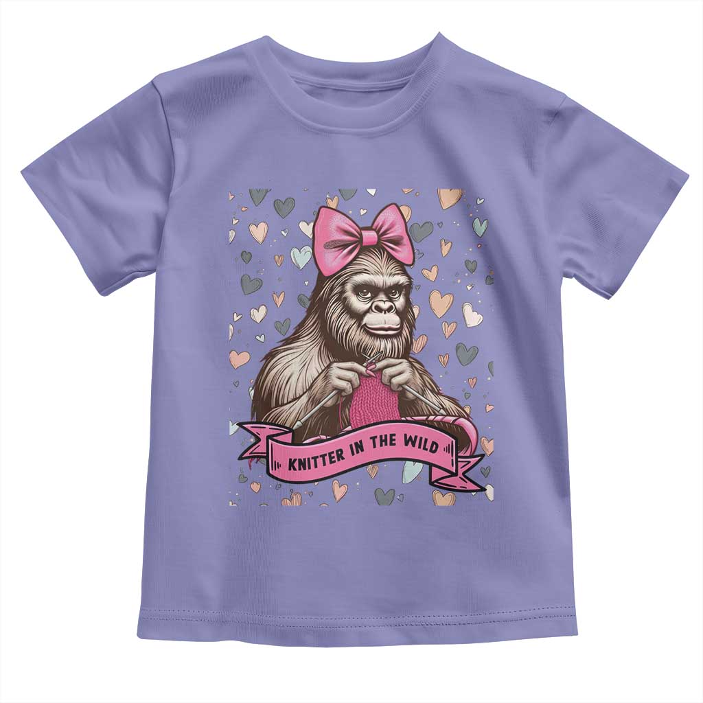 Funny Bigfoot Knitting Toddler T Shirt Knitter In The Wild - Wonder Print Shop
