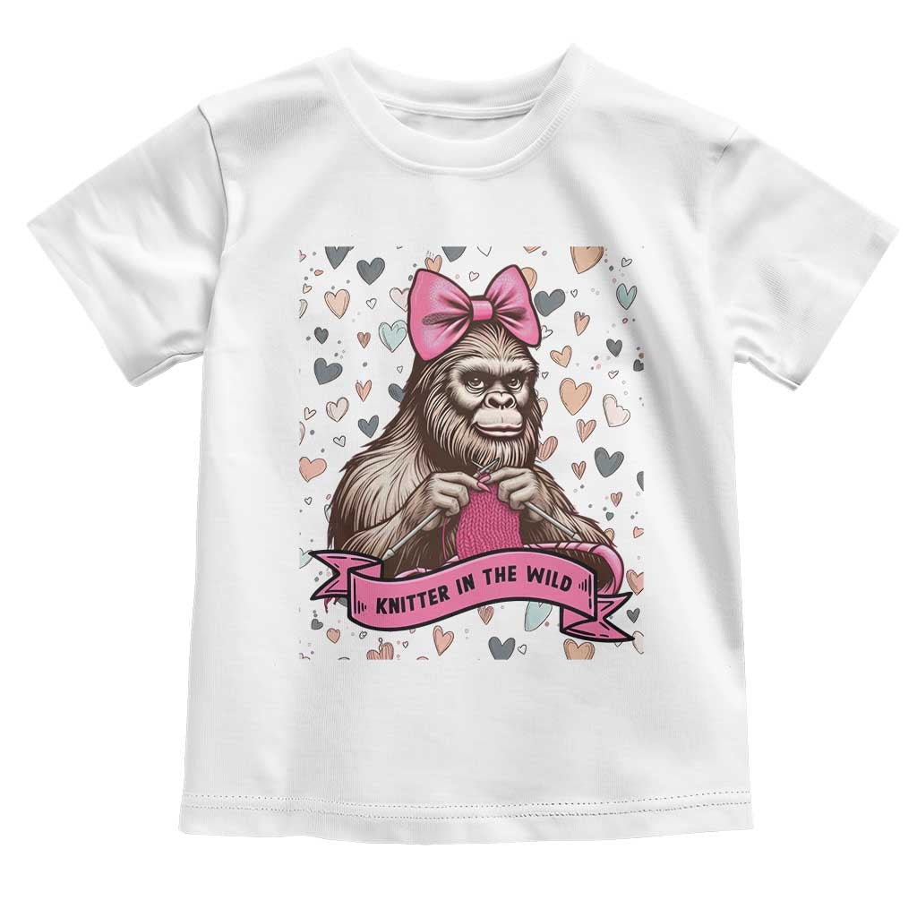 Funny Bigfoot Knitting Toddler T Shirt Knitter In The Wild - Wonder Print Shop