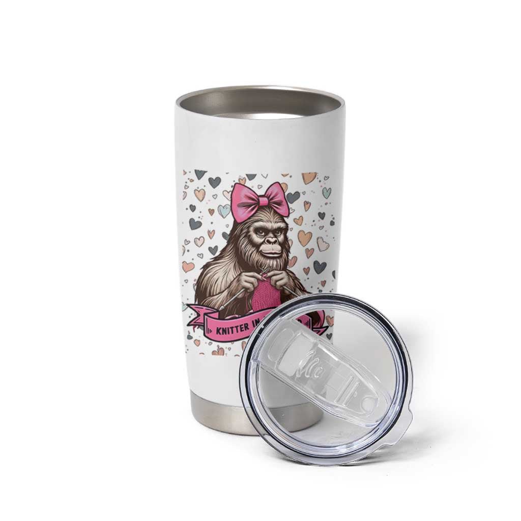 Funny Bigfoot Knitting Tumbler Cup Knitter In The Wild - Wonder Print Shop