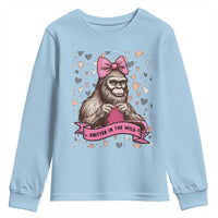 Funny Bigfoot Knitting Youth Sweatshirt Knitter In The Wild - Wonder Print Shop