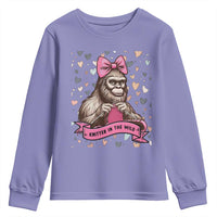 Funny Bigfoot Knitting Youth Sweatshirt Knitter In The Wild - Wonder Print Shop
