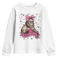Funny Bigfoot Knitting Youth Sweatshirt Knitter In The Wild - Wonder Print Shop