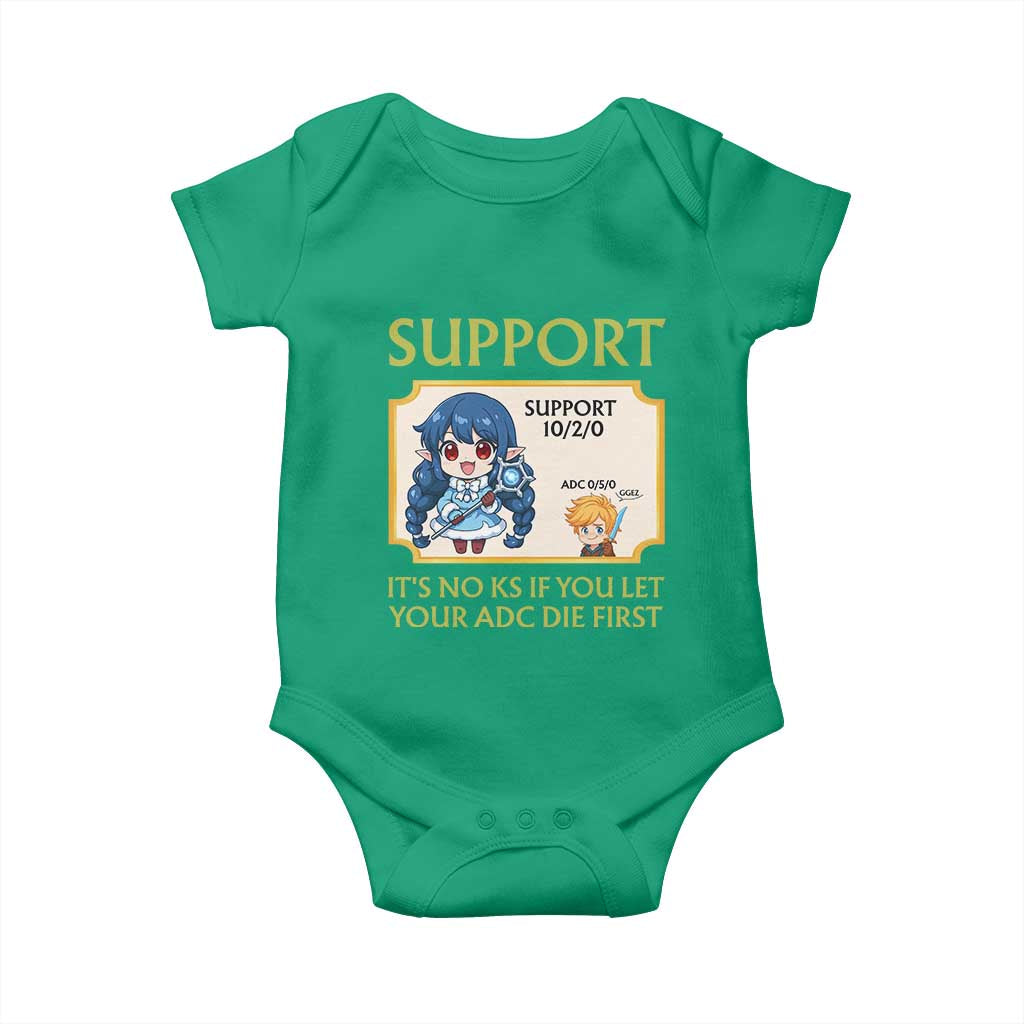 Support Main Funny Gaming Quote Baby Onesie Its No KS If You Let Your ADC Die First - Wonder Print Shop