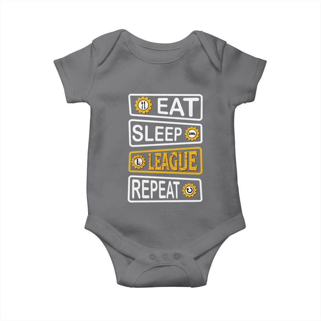 Funny Eat Sleep League Repeat Baby Onesie Gaming Quote Gift For Gamer - Wonder Print Shop