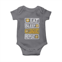 Funny Eat Sleep League Repeat Baby Onesie Gaming Quote Gift For Gamer - Wonder Print Shop