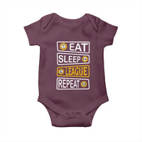 Funny Eat Sleep League Repeat Baby Onesie Gaming Quote Gift For Gamer - Wonder Print Shop