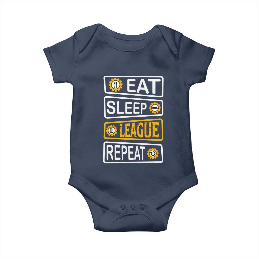 Funny Eat Sleep League Repeat Baby Onesie Gaming Quote Gift For Gamer - Wonder Print Shop