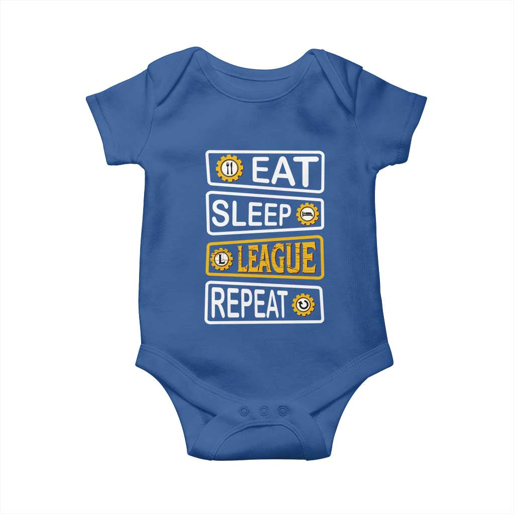 Funny Eat Sleep League Repeat Baby Onesie Gaming Quote Gift For Gamer - Wonder Print Shop