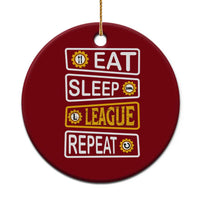 Funny Eat Sleep League Repeat Ceramic Ornament Gaming Quote Gift For Gamer - Wonder Print Shop