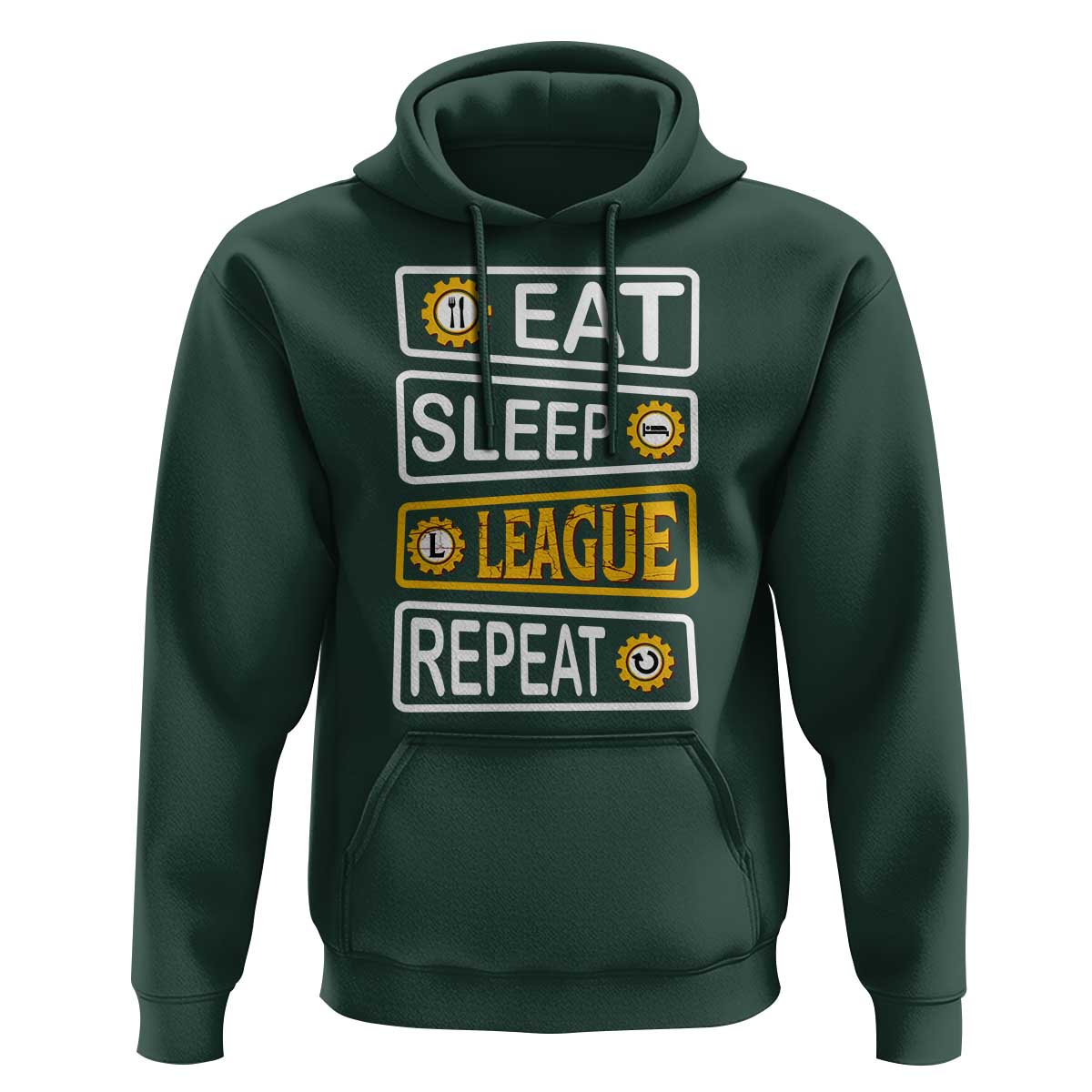 Funny Eat Sleep League Repeat Hoodie Gaming Quote Gift For Gamer - Wonder Print Shop