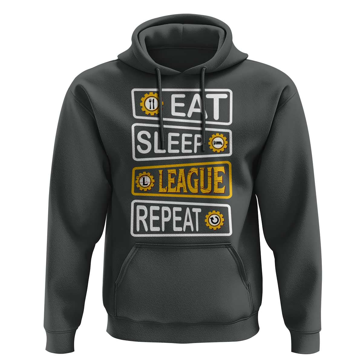 Funny Eat Sleep League Repeat Hoodie Gaming Quote Gift For Gamer - Wonder Print Shop