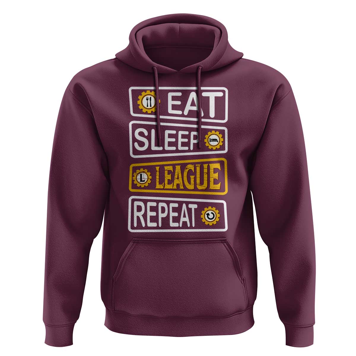 Funny Eat Sleep League Repeat Hoodie Gaming Quote Gift For Gamer - Wonder Print Shop