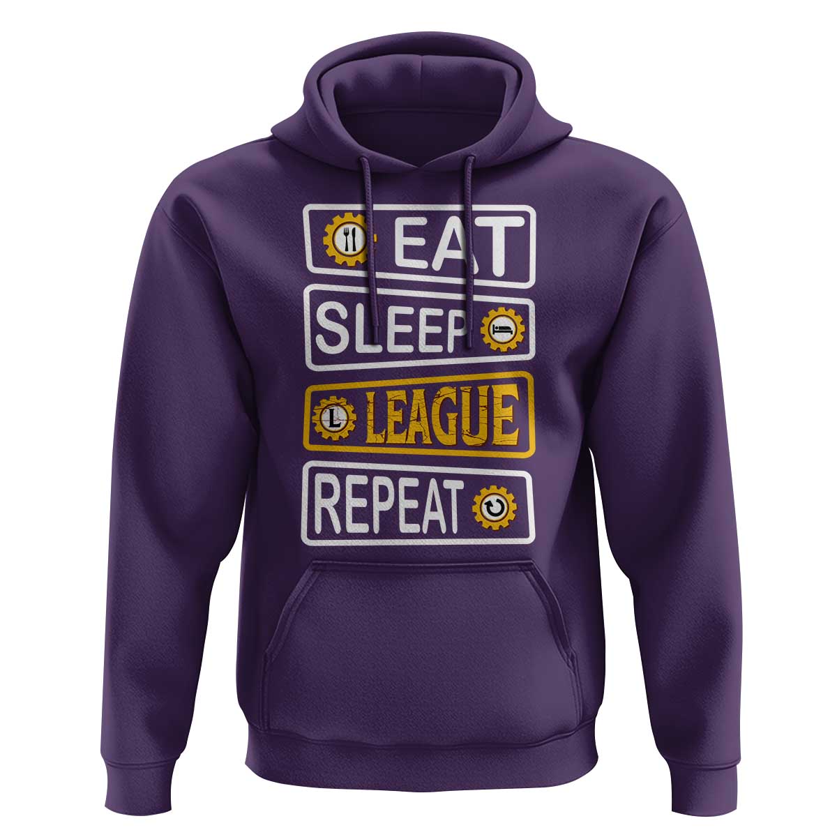 Funny Eat Sleep League Repeat Hoodie Gaming Quote Gift For Gamer - Wonder Print Shop