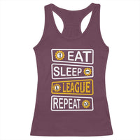 Funny Eat Sleep League Repeat Racerback Tank Top Gaming Quote Gift For Gamer - Wonder Print Shop