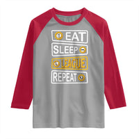 Funny Eat Sleep League Repeat Raglan Shirt Gaming Quote Gift For Gamer - Wonder Print Shop