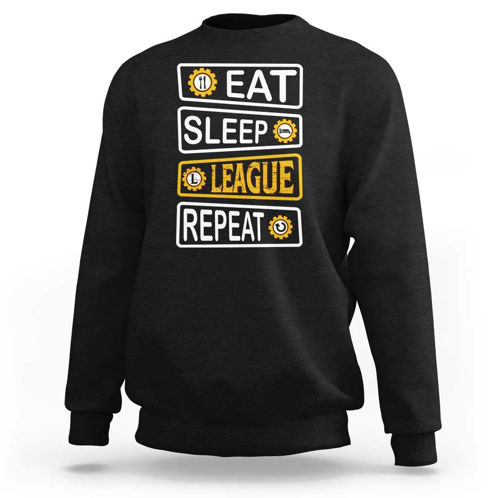 Funny Eat Sleep League Repeat Sweatshirt Gaming Quote Gift For Gamer - Wonder Print Shop