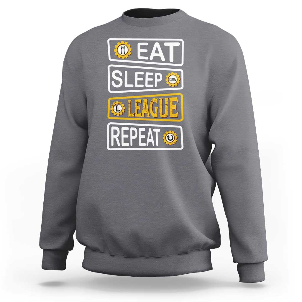 Funny Eat Sleep League Repeat Sweatshirt Gaming Quote Gift For Gamer - Wonder Print Shop