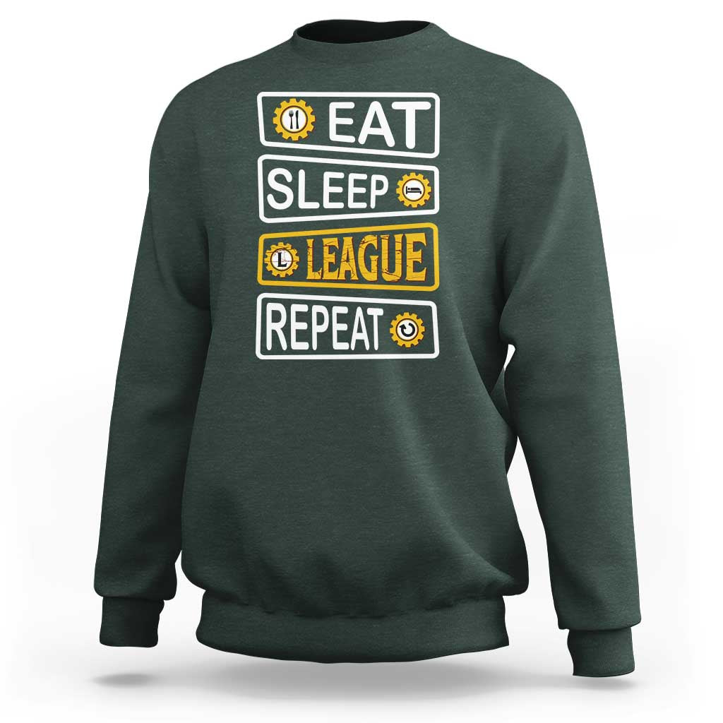 Funny Eat Sleep League Repeat Sweatshirt Gaming Quote Gift For Gamer - Wonder Print Shop