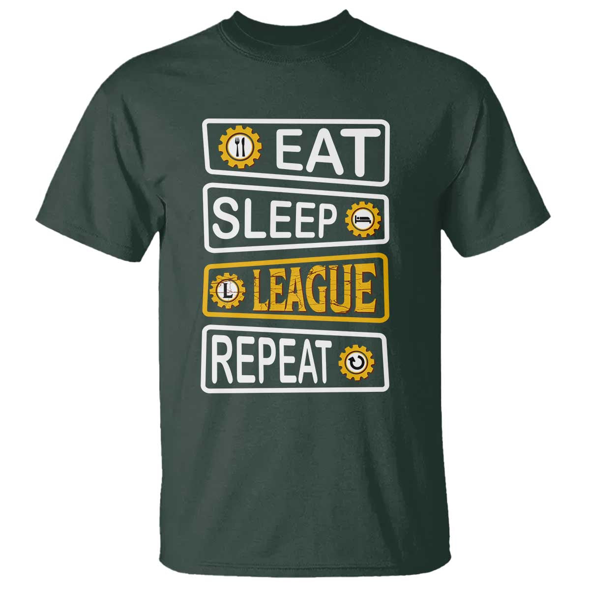 Funny Eat Sleep League Repeat T Shirt Gaming Quote Gift For Gamer - Wonder Print Shop