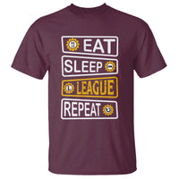 Funny Eat Sleep League Repeat T Shirt Gaming Quote Gift For Gamer - Wonder Print Shop