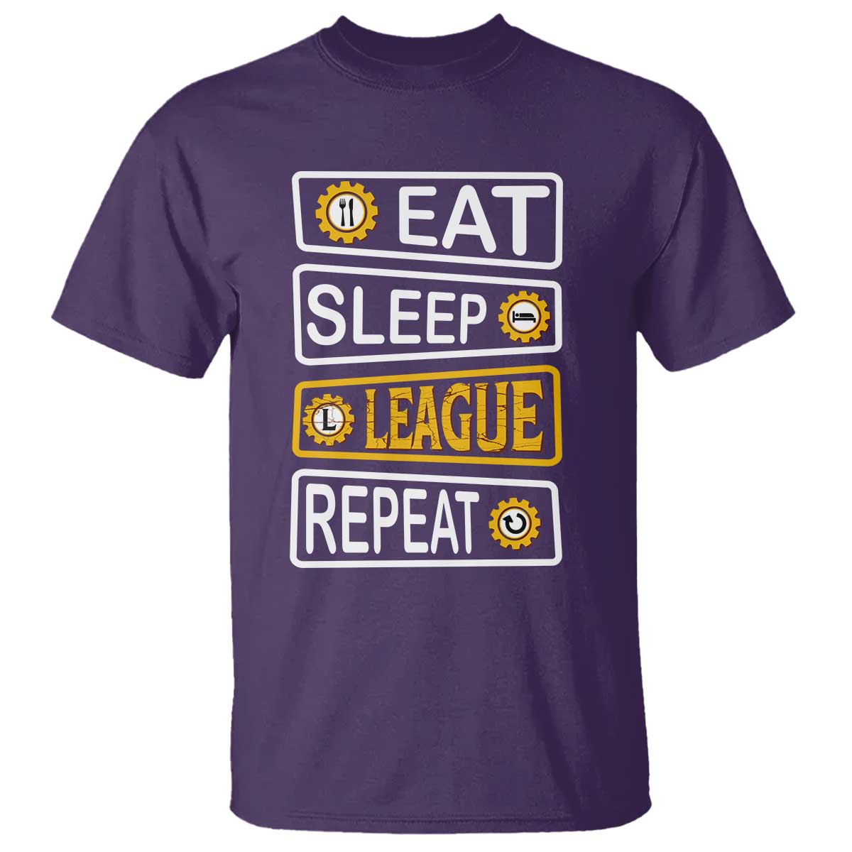 Funny Eat Sleep League Repeat T Shirt Gaming Quote Gift For Gamer - Wonder Print Shop