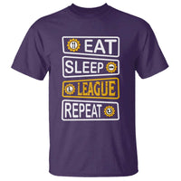 Funny Eat Sleep League Repeat T Shirt Gaming Quote Gift For Gamer - Wonder Print Shop