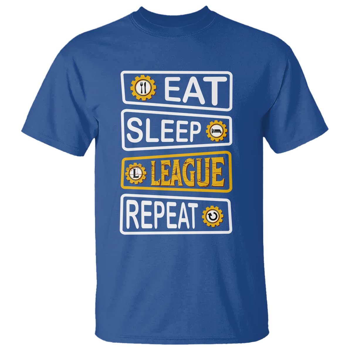 Funny Eat Sleep League Repeat T Shirt Gaming Quote Gift For Gamer - Wonder Print Shop