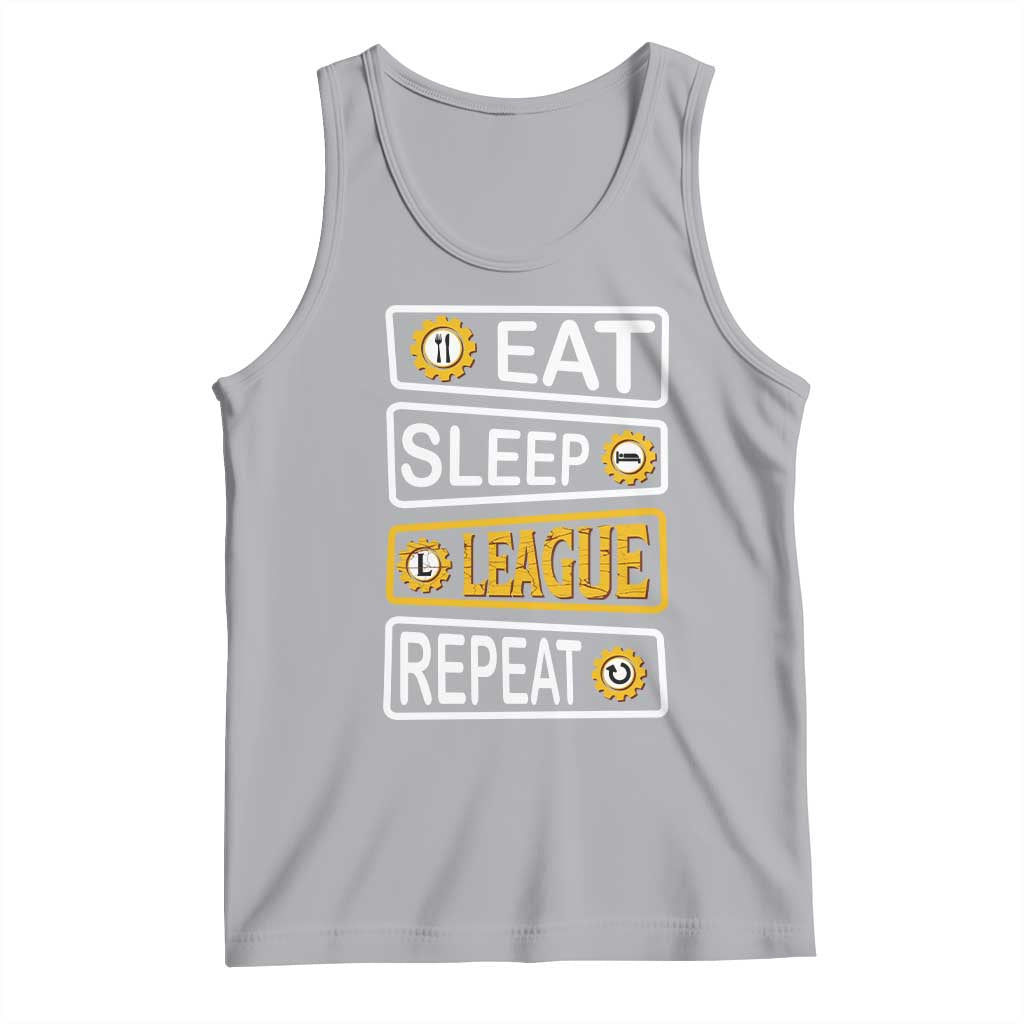 Funny Eat Sleep League Repeat Tank Top Gaming Quote Gift For Gamer - Wonder Print Shop