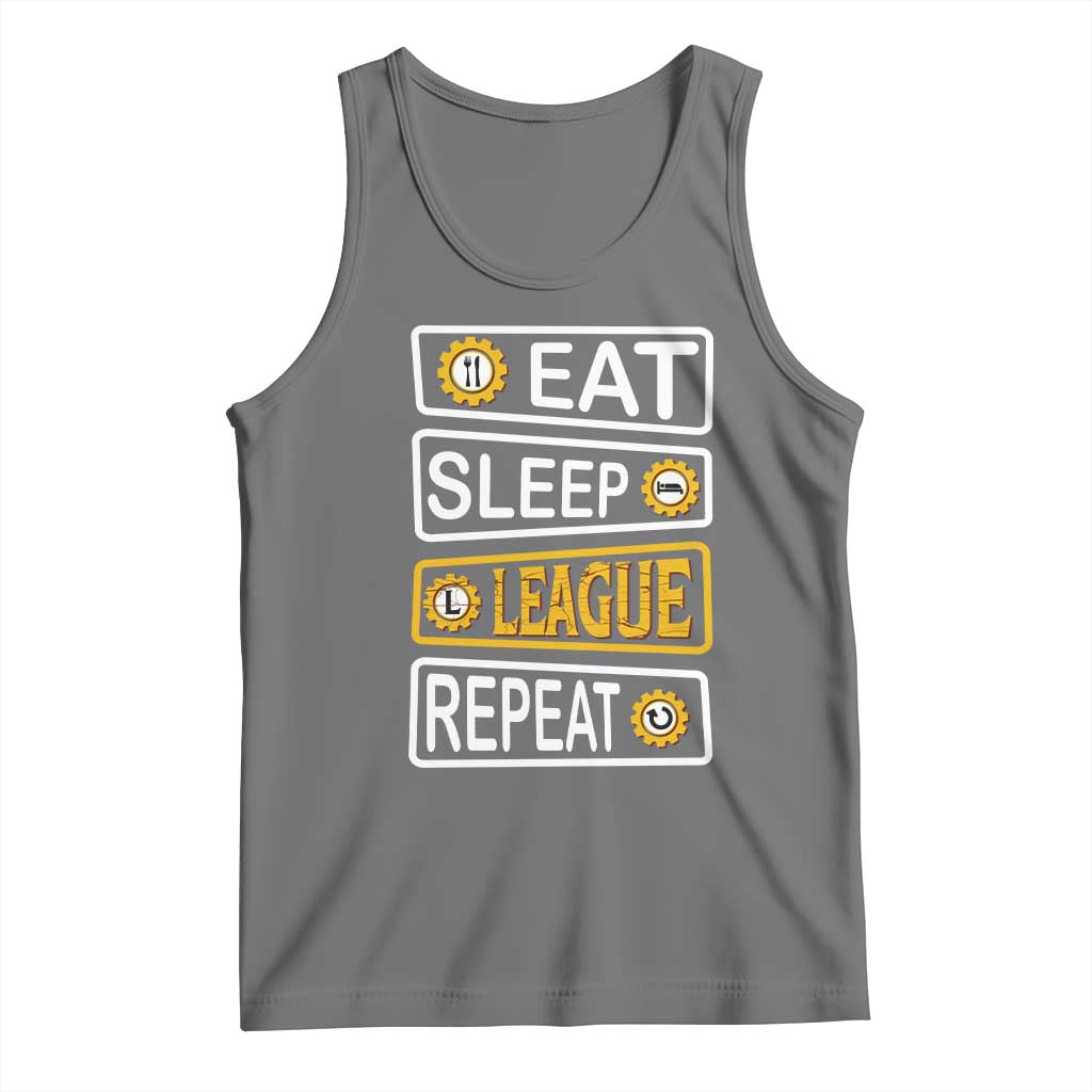 Funny Eat Sleep League Repeat Tank Top Gaming Quote Gift For Gamer - Wonder Print Shop