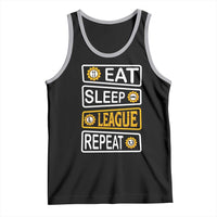 Funny Eat Sleep League Repeat Tank Top Gaming Quote Gift For Gamer - Wonder Print Shop