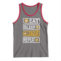 Funny Eat Sleep League Repeat Tank Top Gaming Quote Gift For Gamer - Wonder Print Shop