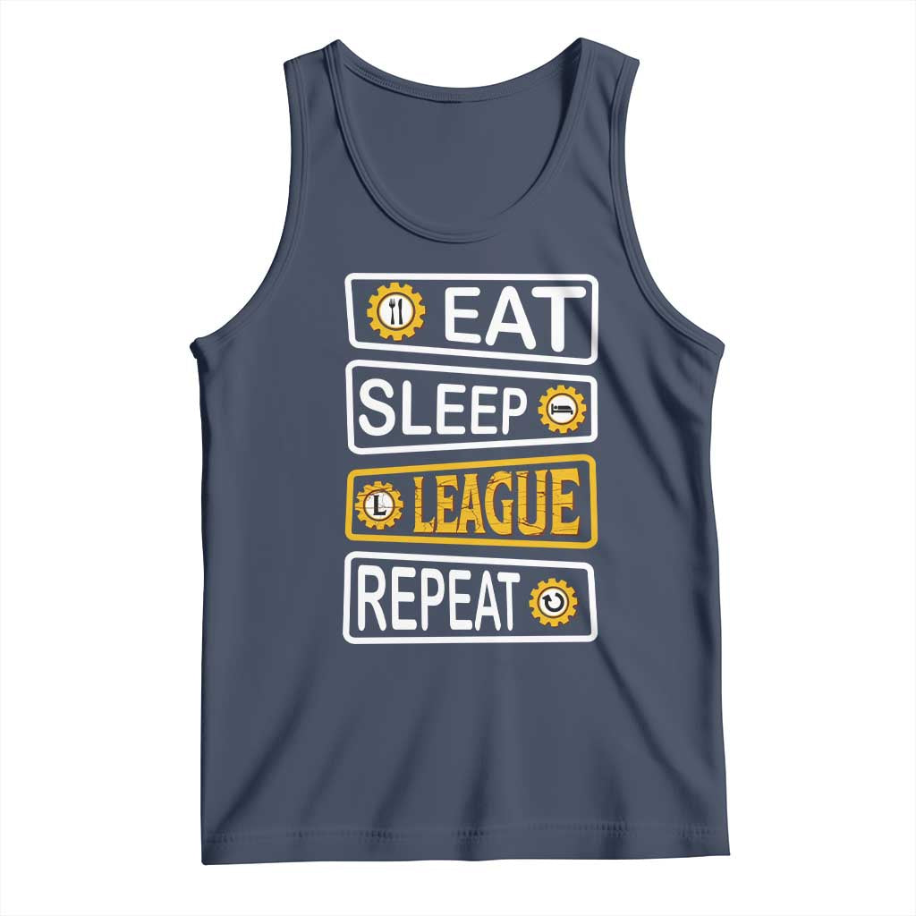 Funny Eat Sleep League Repeat Tank Top Gaming Quote Gift For Gamer - Wonder Print Shop