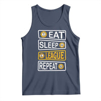 Funny Eat Sleep League Repeat Tank Top Gaming Quote Gift For Gamer - Wonder Print Shop