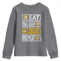 Funny Eat Sleep League Repeat Youth Sweatshirt Gaming Quote Gift For Gamer - Wonder Print Shop