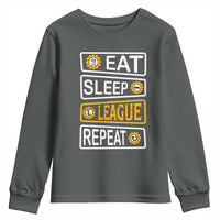 Funny Eat Sleep League Repeat Youth Sweatshirt Gaming Quote Gift For Gamer - Wonder Print Shop