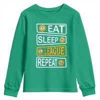 Funny Eat Sleep League Repeat Youth Sweatshirt Gaming Quote Gift For Gamer - Wonder Print Shop