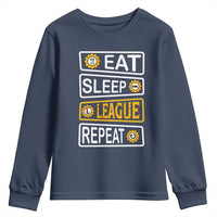 Funny Eat Sleep League Repeat Youth Sweatshirt Gaming Quote Gift For Gamer - Wonder Print Shop