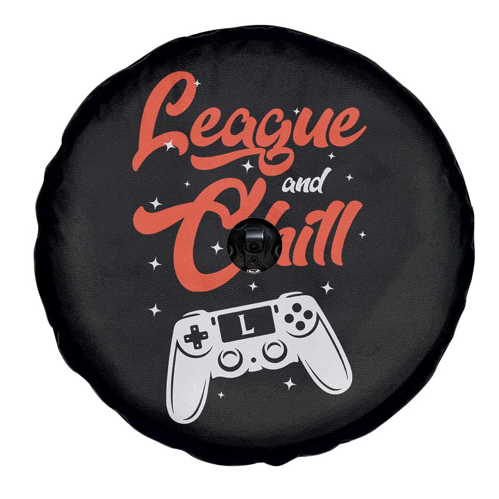 League And Chill Spare Tire Cover Funny Gaming Quote Gift For Gamer - Wonder Print Shop