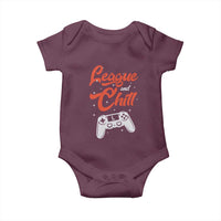 League And Chill Baby Onesie Funny Gaming Quote Gift For Gamer - Wonder Print Shop