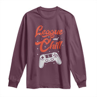 League And Chill Long Sleeve Shirt Funny Gaming Quote Gift For Gamer - Wonder Print Shop