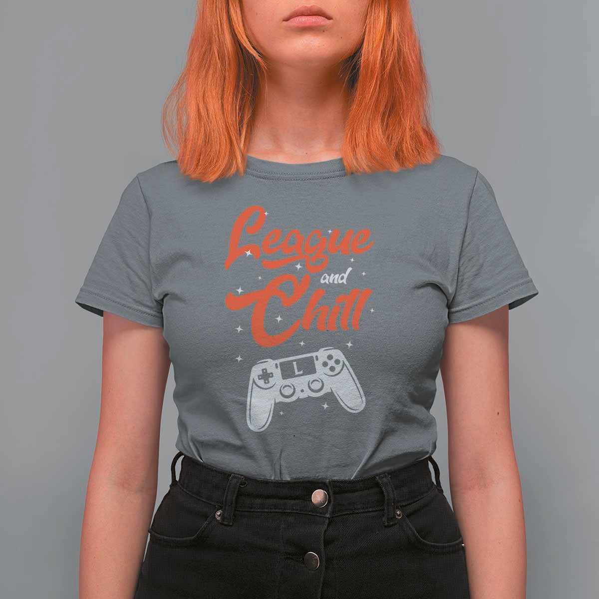 League And Chill T Shirt For Women Funny Gaming Quote Gift For Gamer - Wonder Print Shop