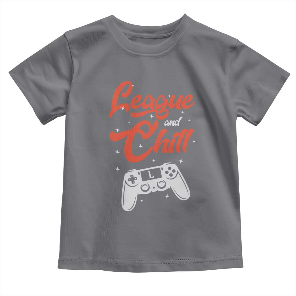 League And Chill Toddler T Shirt Funny Gaming Quote Gift For Gamer - Wonder Print Shop